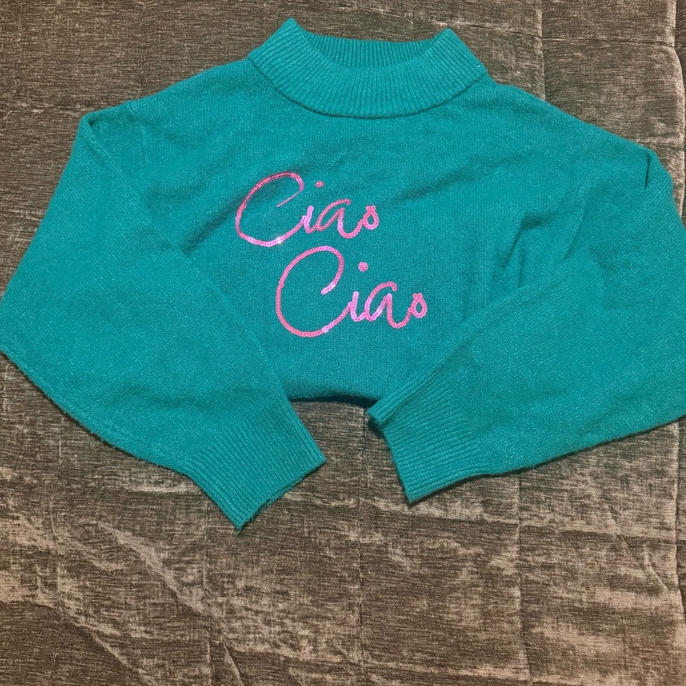 A New Day Teal Ribbed Sweater